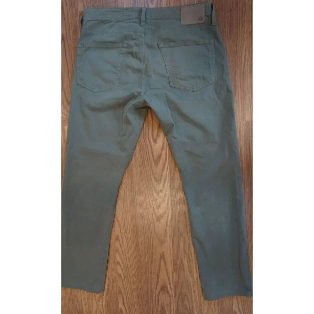 AG Adriano Goldschmied Tellis Suede Modern Slim Pants - Green - 34x34 - Picture 9 of 11